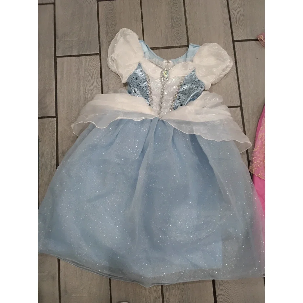 Disney Princess Costume Bundle Cinderella Dress Pink Jasmine Jumpsuit Kids 7/8 M - Picture 2 of 6